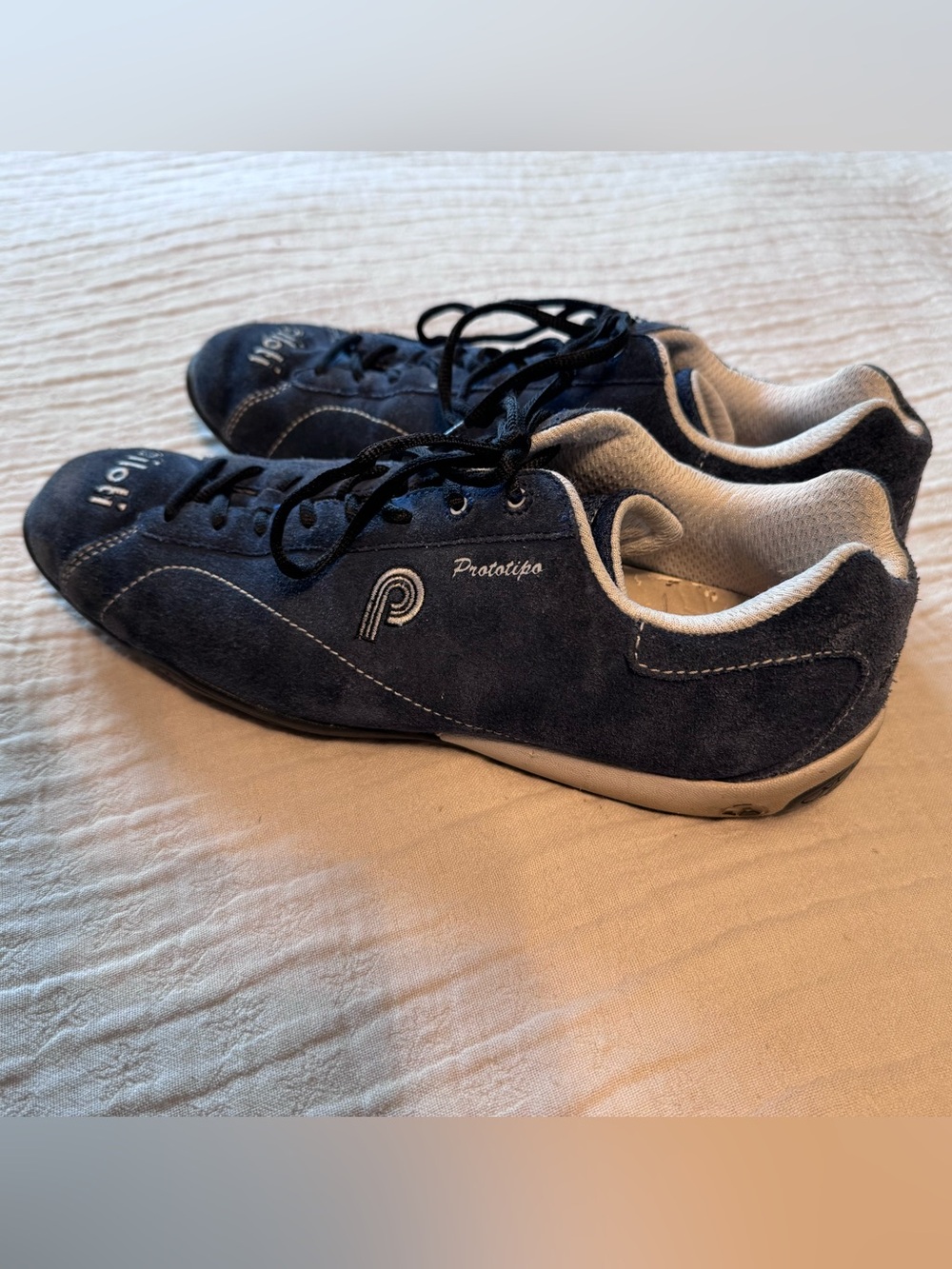 Piloti Prototipo Blue Suede Leather Driving Shoes Menโs 10.5